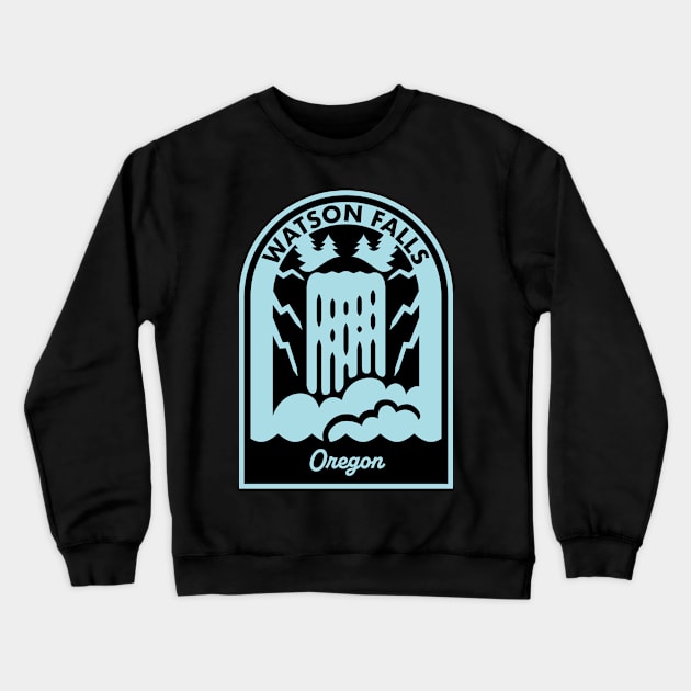 Watson Falls Oregon Crewneck Sweatshirt by HalpinDesign